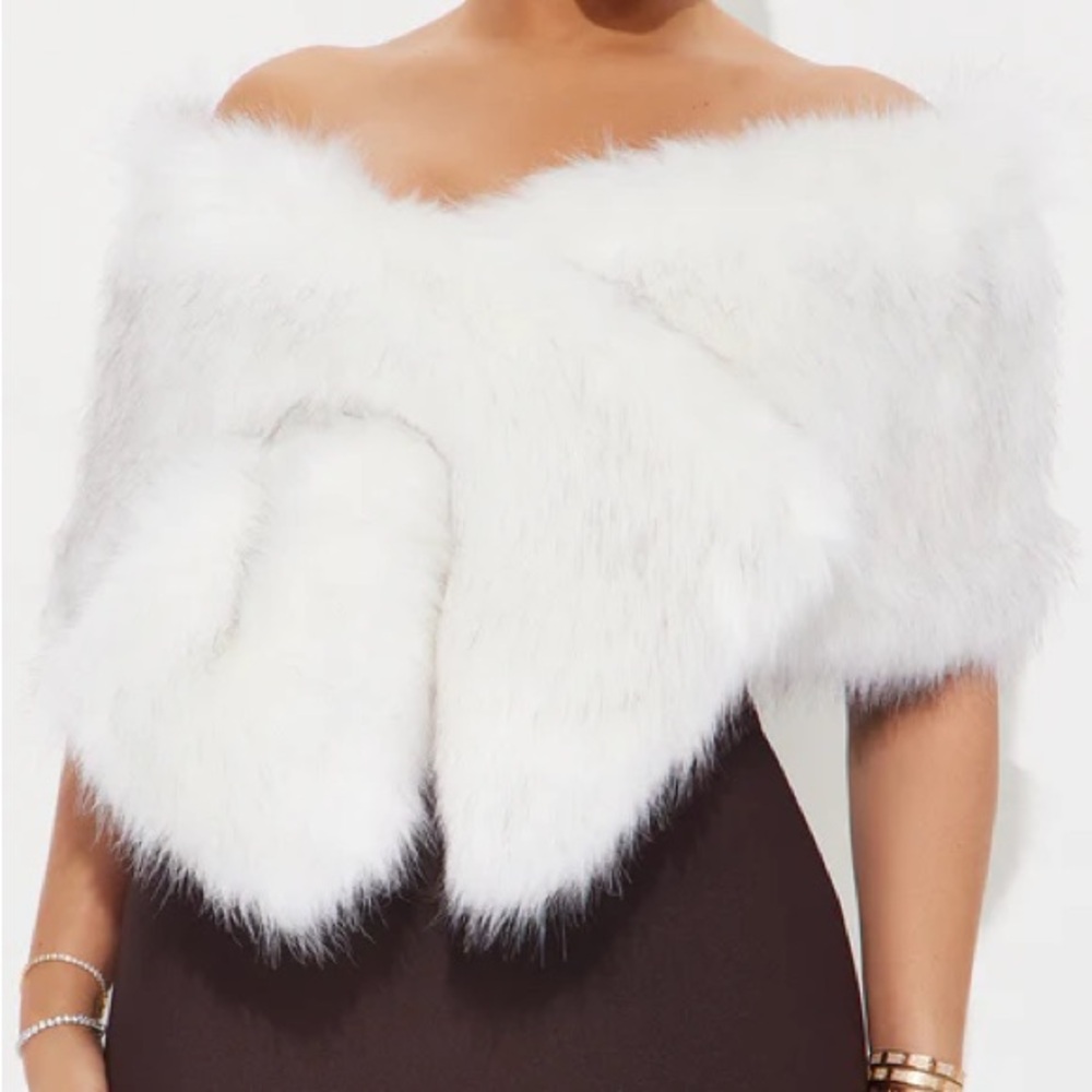 Faux fur shawl